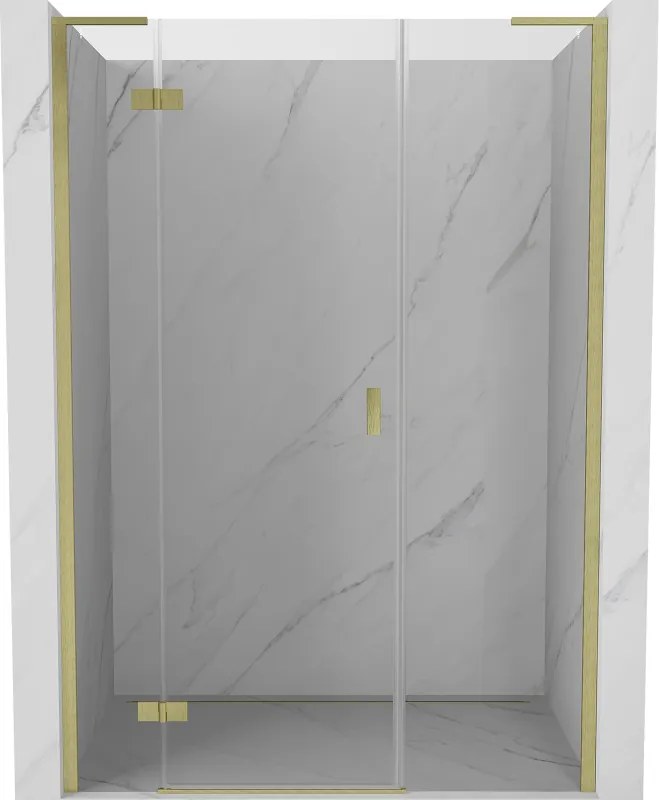 Mexen Mist-H L zuhanyajtó balra nyíló, 150 cm, áttetsző, arany kefe - 8A5L-150-001-55-00-L