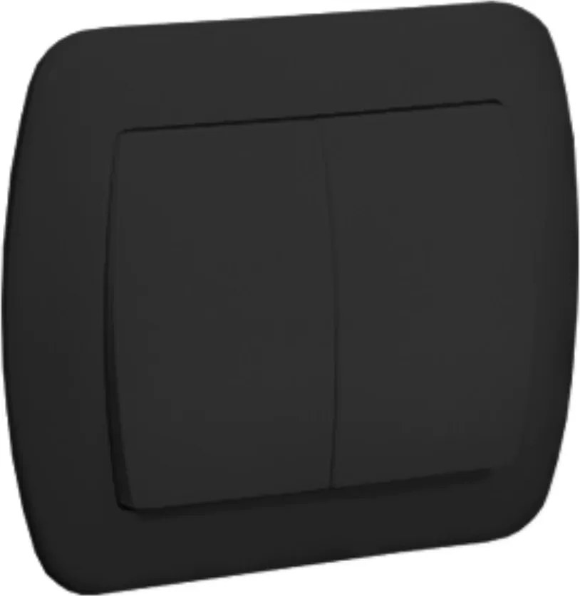 Fekete dupla gyertyatartó kapcsoló AW5/49 kerettel Kontakt-Simon akkord