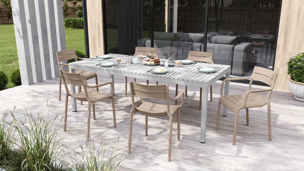 MAZZONI EXPORT LUSSO Beige - MODERN SZÉK KONYHÁBA KERTBE KÁVÉZÓBA (RAKÁSOLHATÓ)
