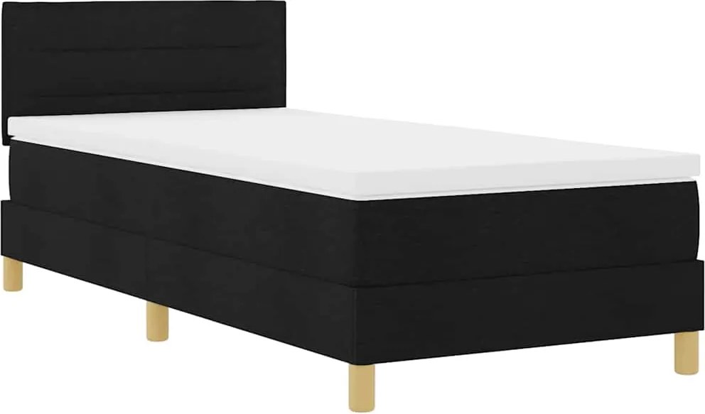 vidaXL LED Box Spring Ágy matracmal leddel Fekete 80 x 200 cm szövet