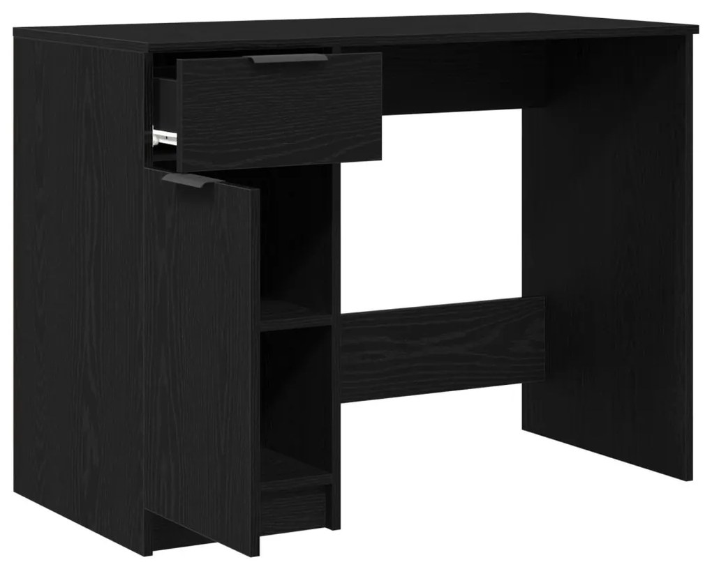 Fekete Tölgy Íróasztal - 100x50x75 cm - Mérnöki Fából Készült