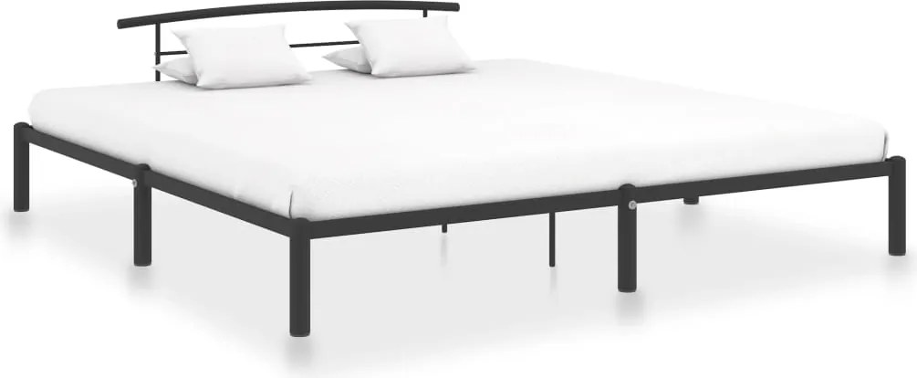 vidaXL fekete fém ágykeret 200 x 200 cm