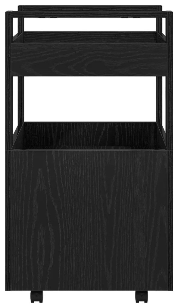 vidaXL Konyhai kocsi Musta tammi 60 x 45 x 80 cm Faanyag