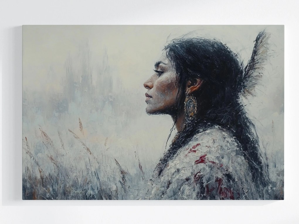 Vászonkép Canvas Portré Profil Nő Indián Etno Tribal 120x80