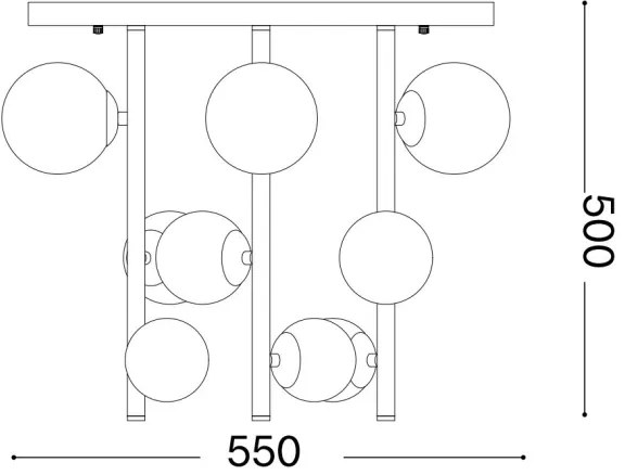 Ideal Lux - LED Csillár rúdon PERLAGE 9xG9/3W/230V átm. 55 cm arany/fehér