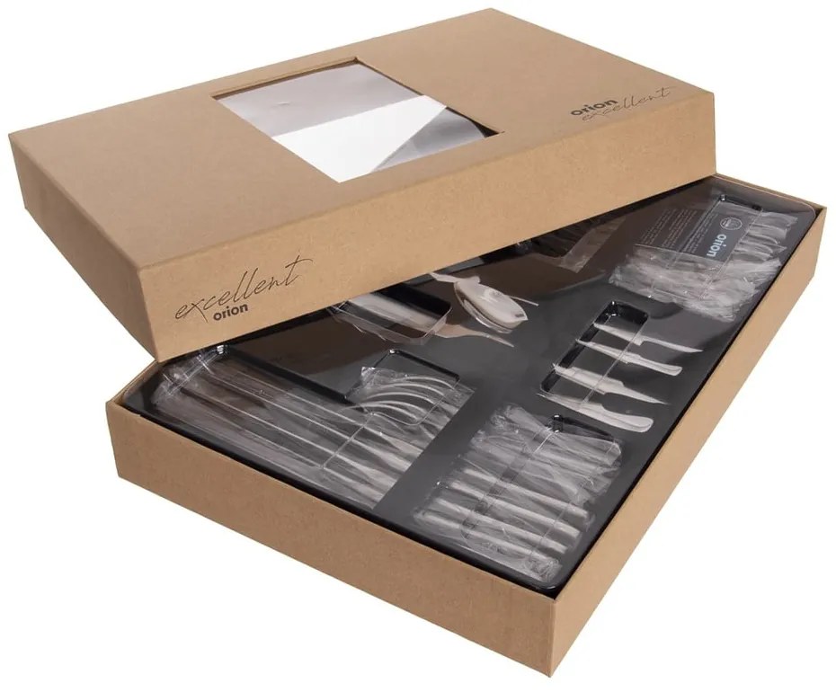 Ezüstszínű rozsdamentes acél evőeszköz készlet 24 db-os Mirror – Orion