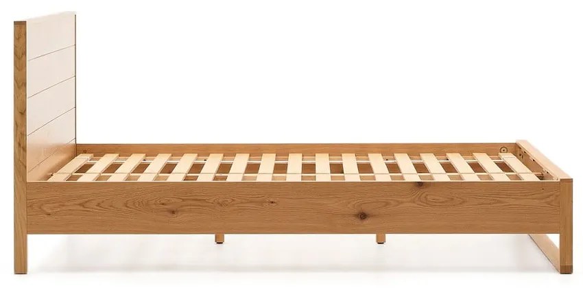 Natúr színű tölgyfa franciaágy ágyráccsal 180x200 cm Alguema – Kave Home