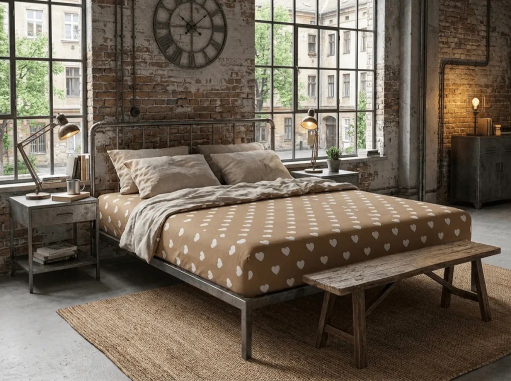 Mikroszálas lepedő CARAMHEART barna 90x200 cm