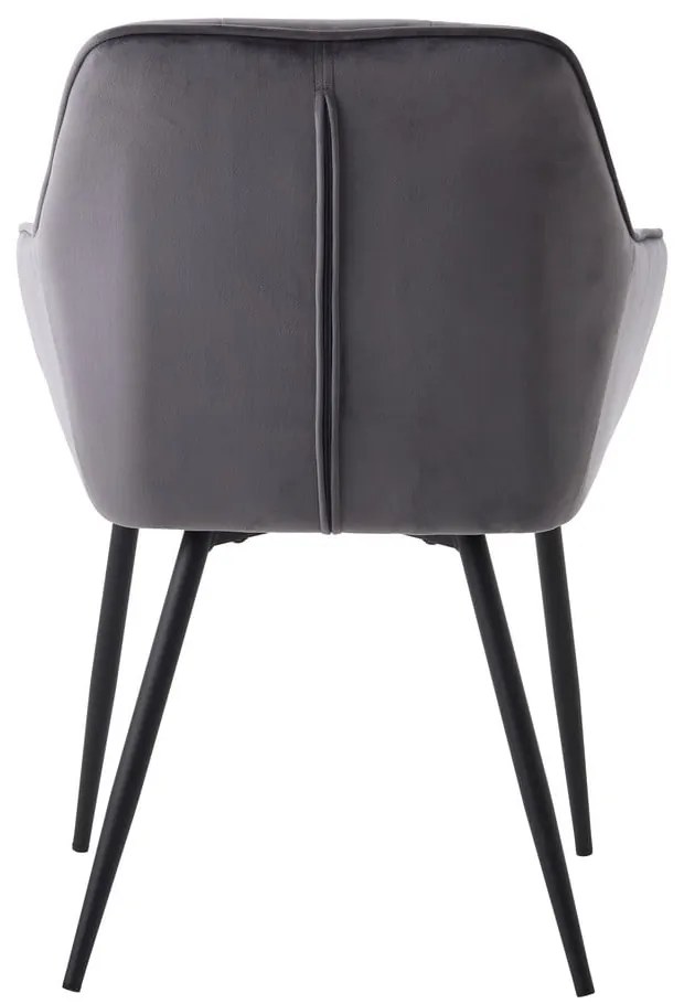 Szürke kárpitozott karfás étkezőfotel szett 2 db-os Nolan Square – Unique Furniture