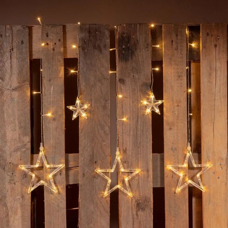 NEXOS Csillagos lánc 0,6 m 61 LED meleg fehér