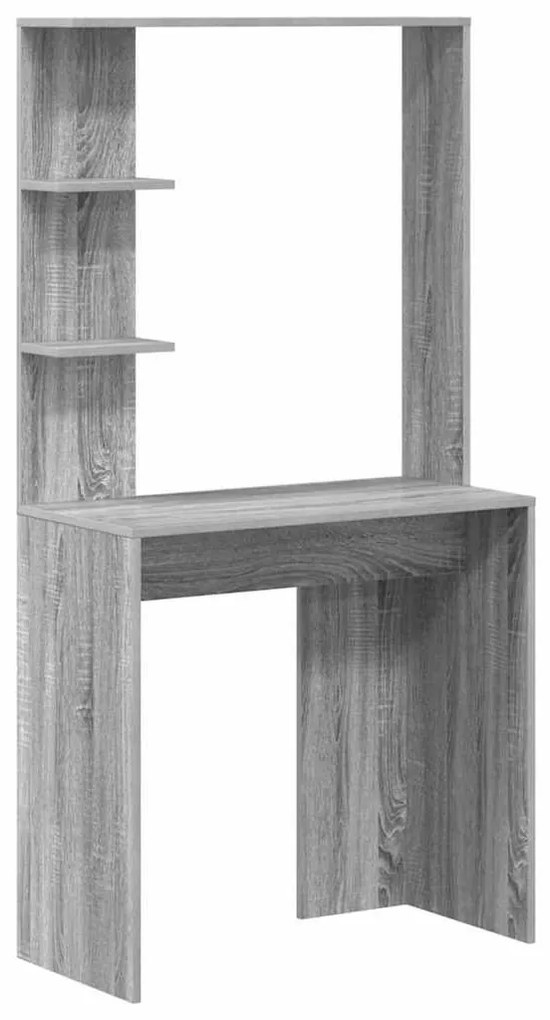 Tárolóval rendelkező íróasztal polcokkal 2 pcs Szürke sonoma