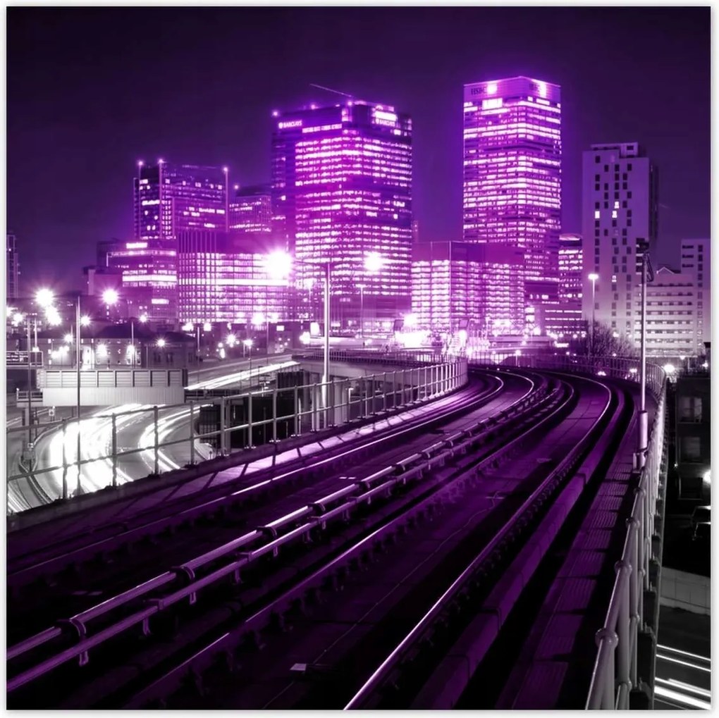 Poszterek 100x100 Lila felhőkarcolók