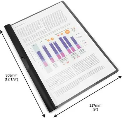Gyorsfűző, klipes, PP, A4, RAPESCO Eco GRS Recycled, fekete (IR1828)