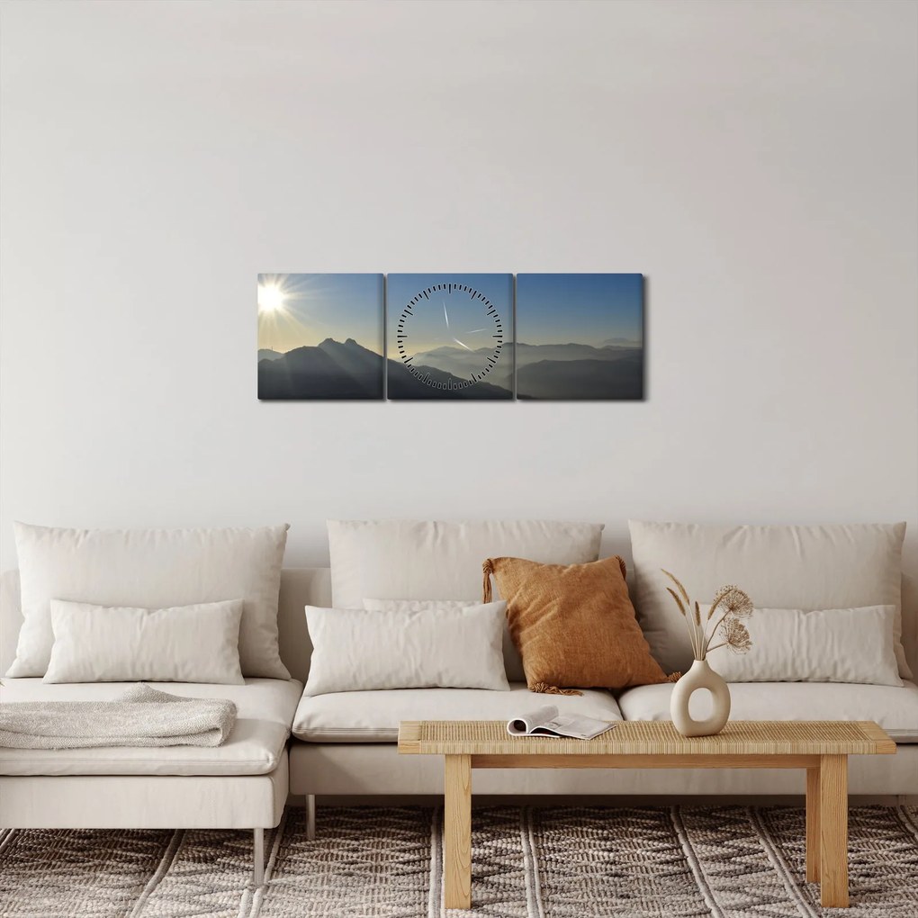 Kép - A hegycsúcsok felett (órával) (90x30 cm)