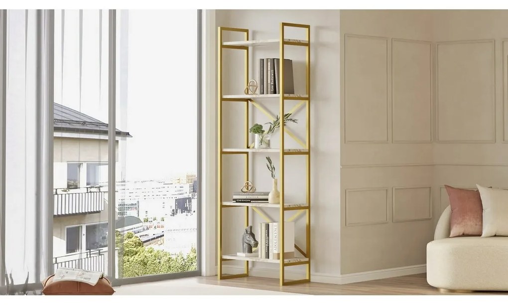 Vento Marble and Gold polc, S