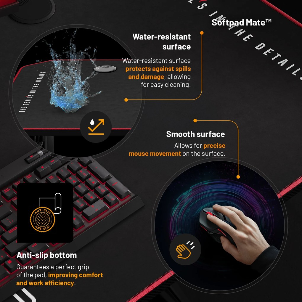 Gamer asztal 140 cm fekete: Diablo X-Mate 1400