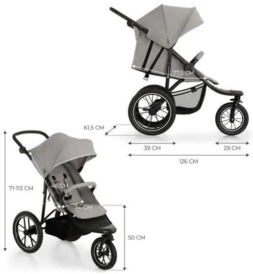 KINDERKRAFT - HELSI2 sport babakocsi szürke