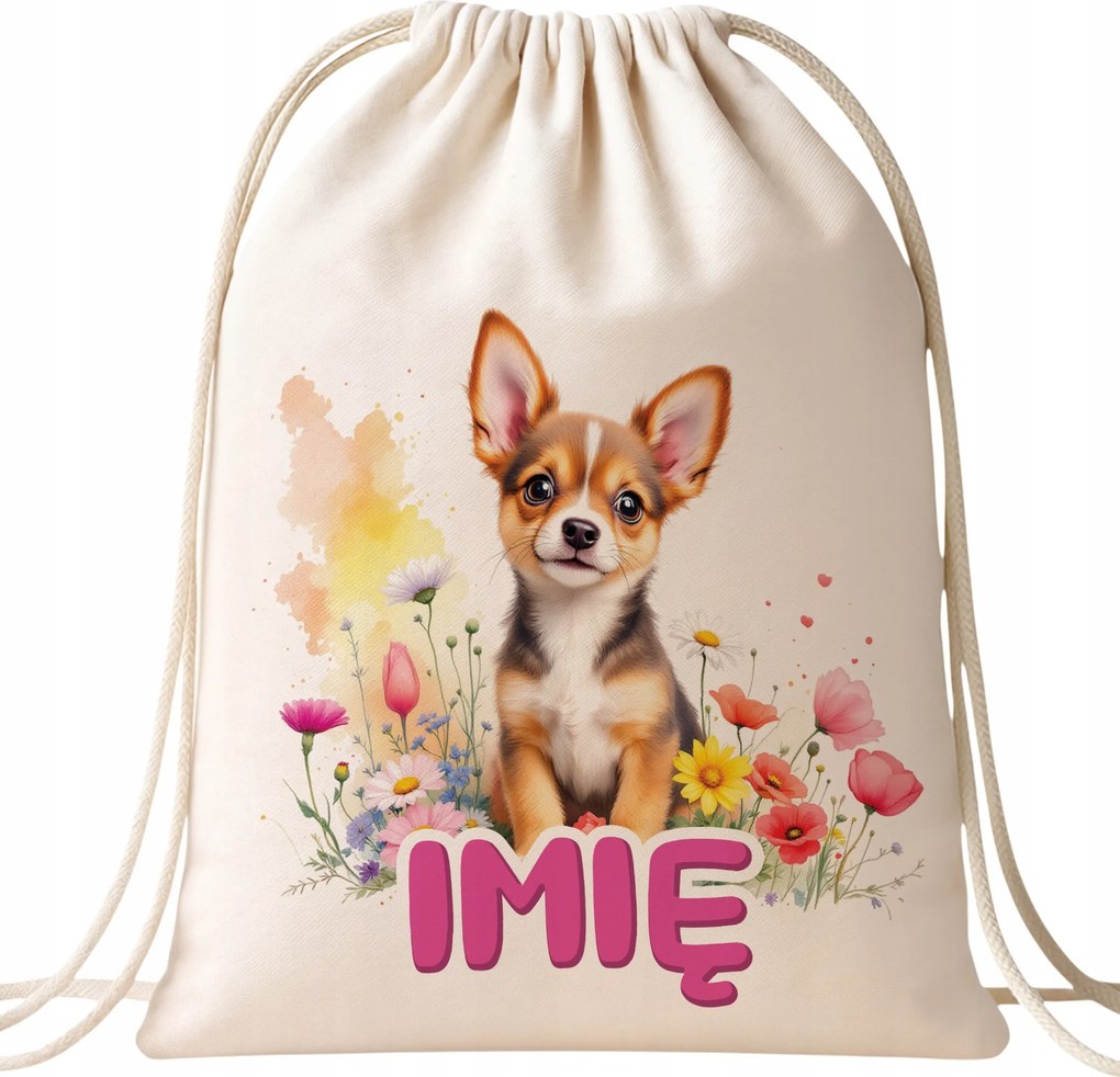 Pamut hátizsák Személyre szabott Kutya Kisállat Cuki Gyerekek
