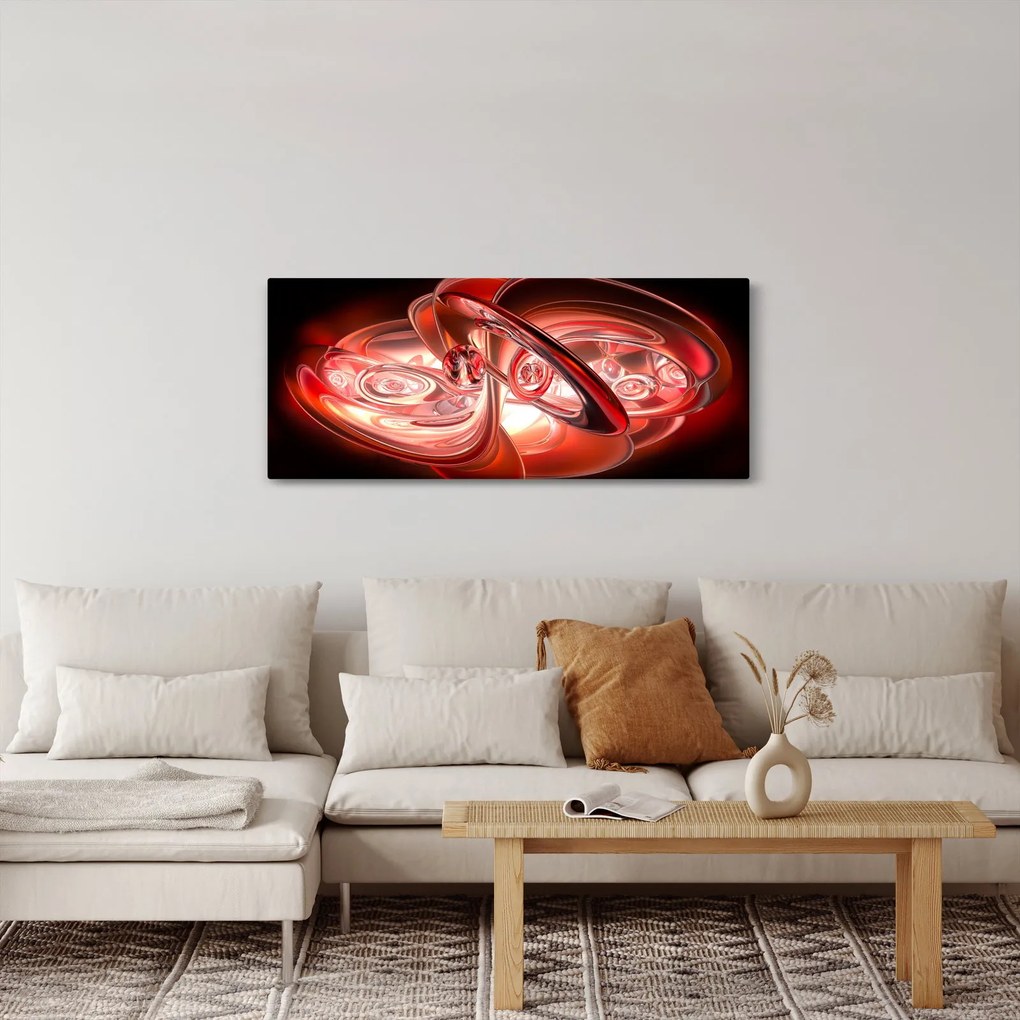 Kép - piros formák (120x50 cm)