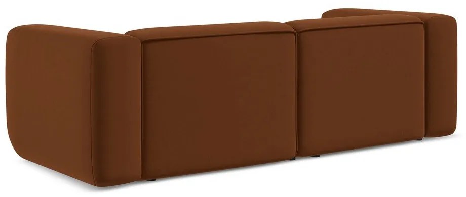 Narancssárga-barna bársony kanapé 228 cm Ekahi – Makamii