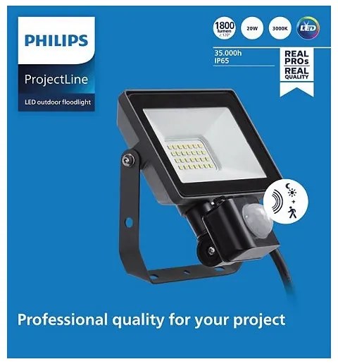 Philips - LED Kültéri reflektor érzékelővel PROJECTLINE LED/20W/230V IP65 3000K