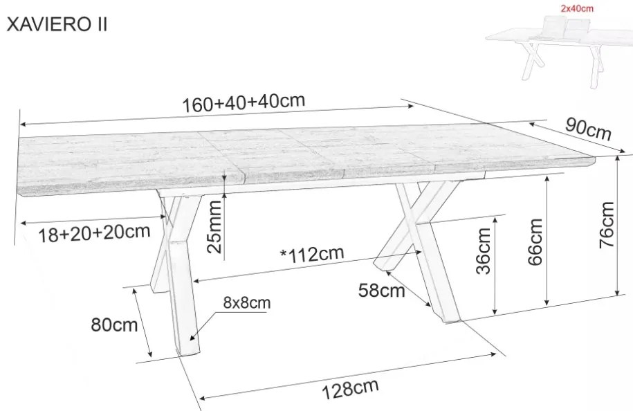 Xaviero II bővíthető étkezőasztal tölgy 160-240cm