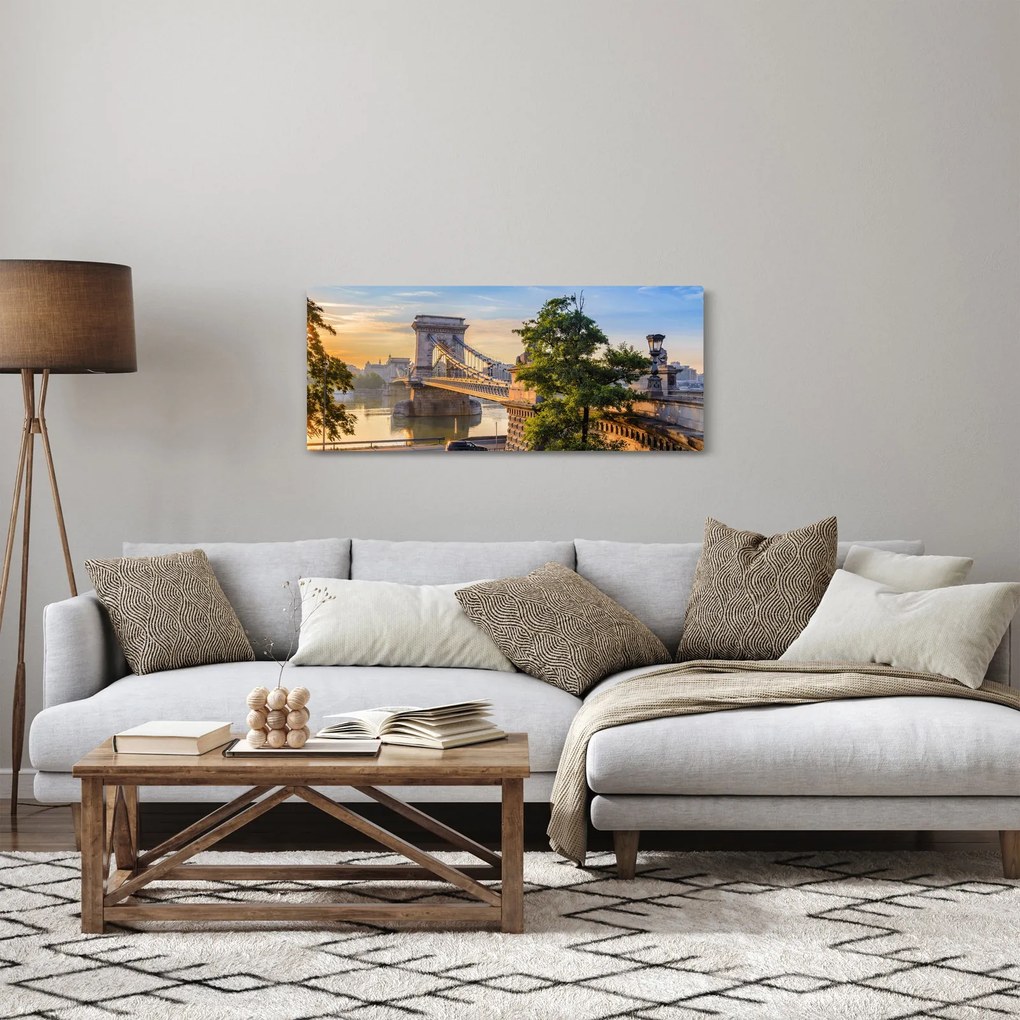 Kép - Híd a folyón, Budapest, Magyarország (120x50 cm)