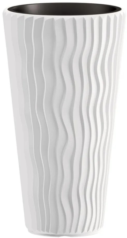 Prosperplast SANDY SLIM virágcserép fehér 34,9 cm