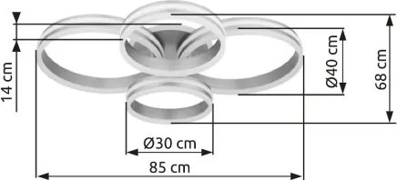 GLOBO 67260-90 RUBIO Modern LED Mennyezeti Lámpa IP20