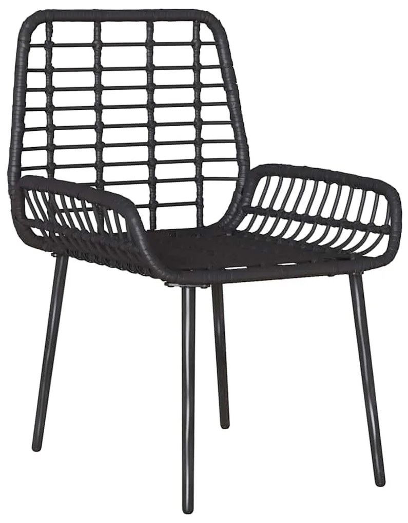 Kert étkező szett 3 pcs Fekete és Antracit Poli rattan és acél