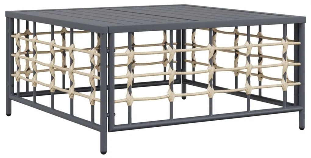 5 részes antracitszürke polyrattan kerti ülőgarnitúra párnákkal