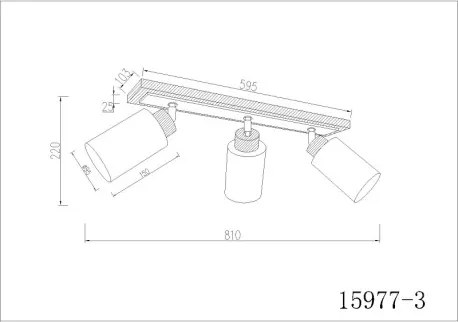Globo 15977-3 Mennyezeti lámpa, barna fa, matt fehér fém, krómozott fém, matt fehér üveg, forgatható/dönthető, HxSzxM: 599x103x220mm, 3x E27 60W 230V izzók nélkül