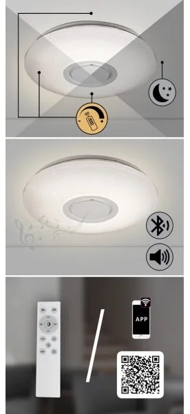 Rabalux 3509 - LED RGB fényerőszabályozható mennyezeti lámpa RODION LED/24W/230V + távirányító