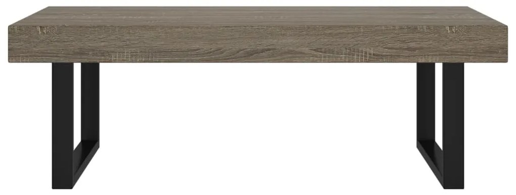 Szürke és fekete MDF és vas dohányzóasztal 120x60x40 cm