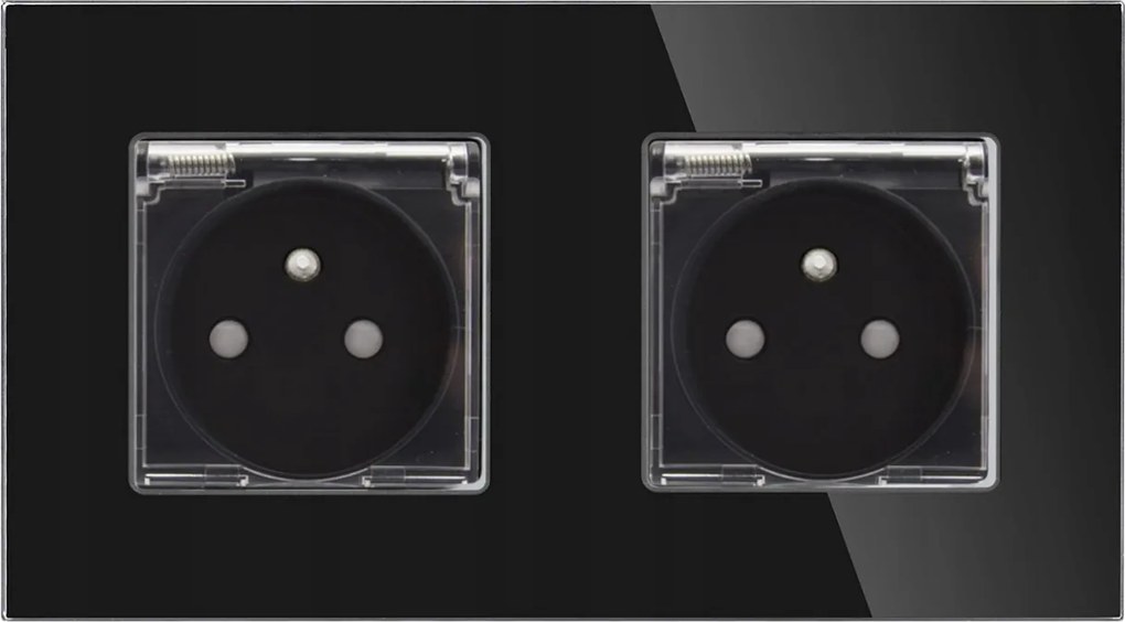 Dupla Érintkezős Flex Aljzat Üveg Vízálló Flip-flop 2x1 Fekete