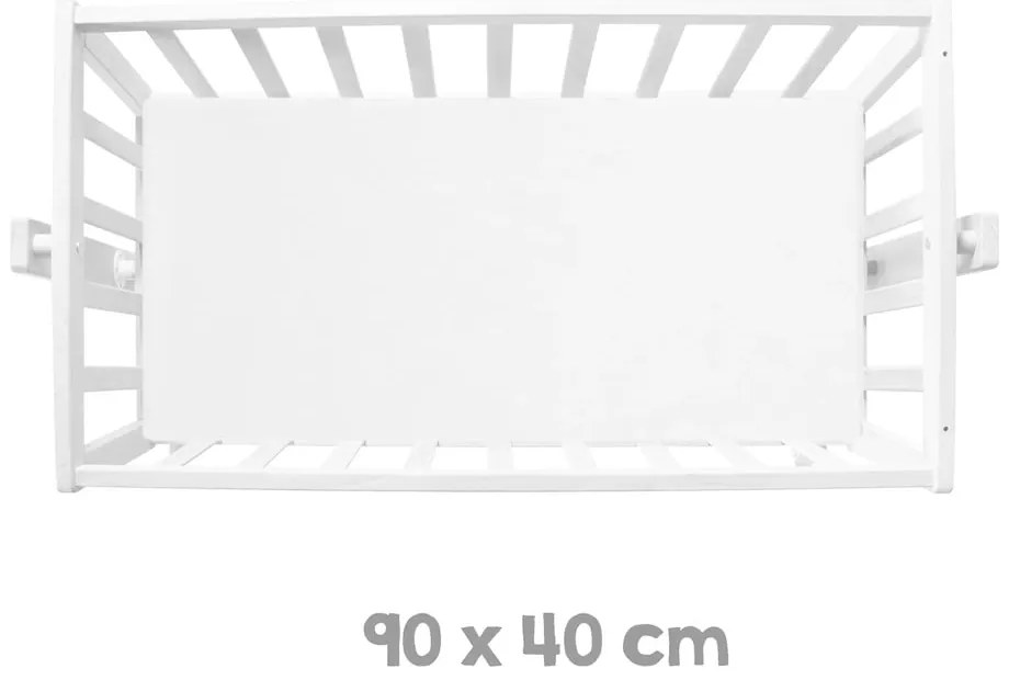 Fehér gurulós bölcső baldachinnal 40x90 cm Little stars – Roba
