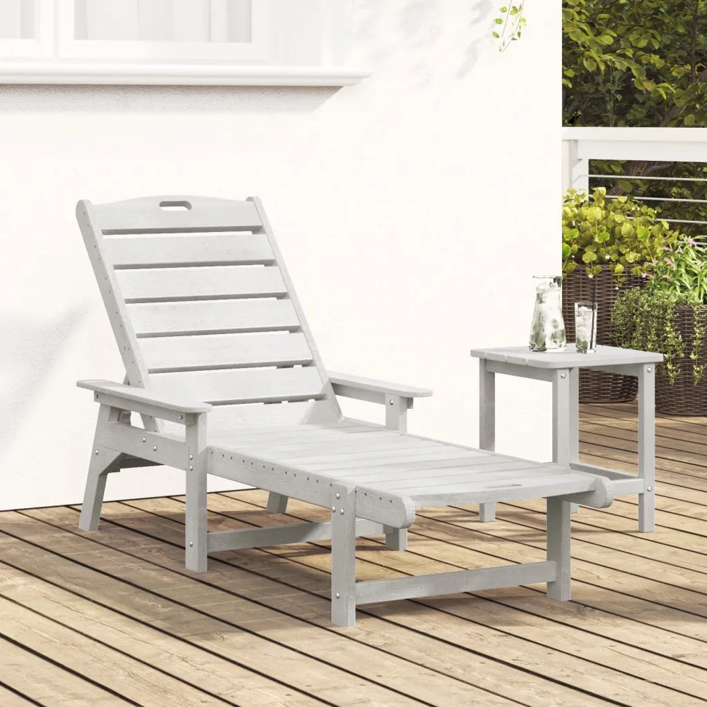 Napozóágy Fehér 53x162x98.5 cm HDPE