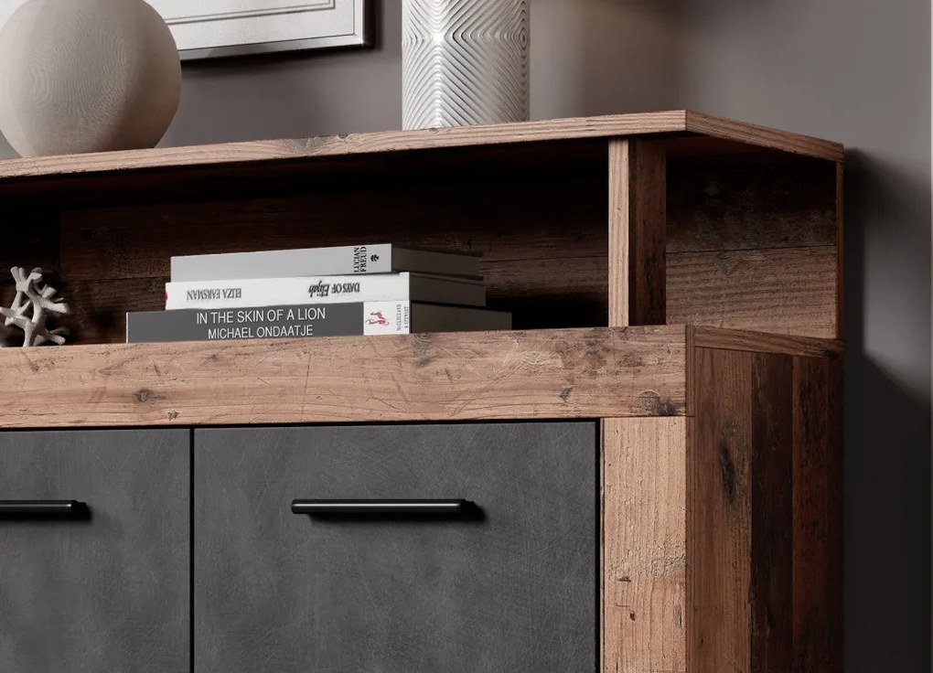 XXL/LUNA KOMODA 4D4S OLD STYLE DARK/MATERA