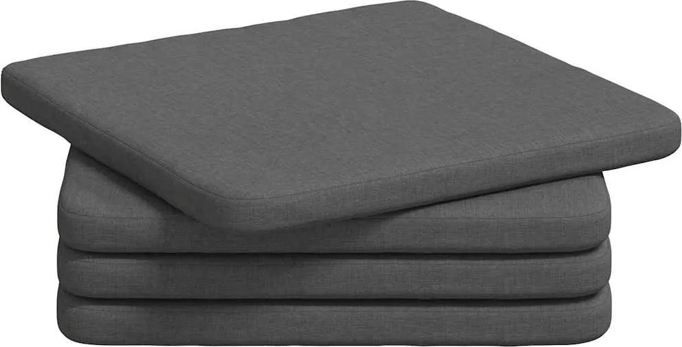 vidaXL Ülőpárnák 4 pcs Sötétszürke 40 x 40 x 3 cm szövet