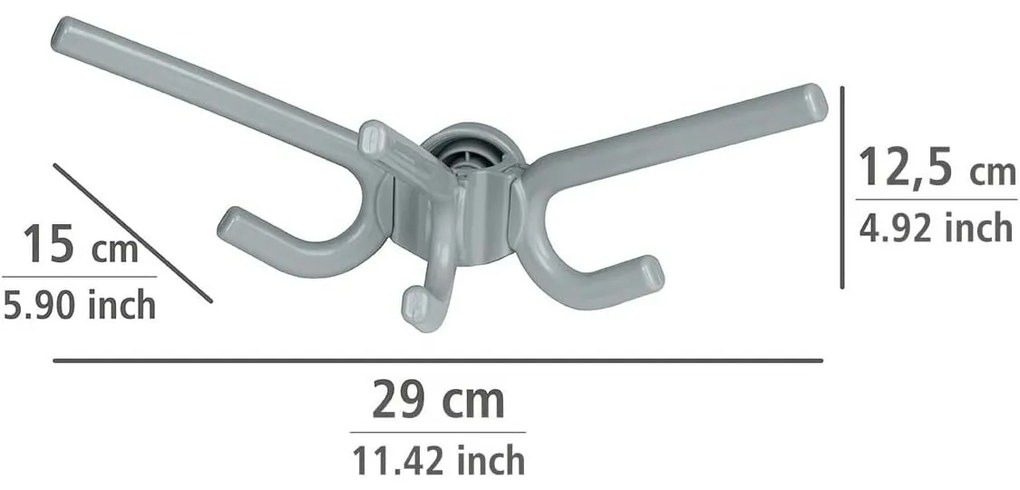Wenko 2 db Herkules háromkaros akasztó szett,szürke