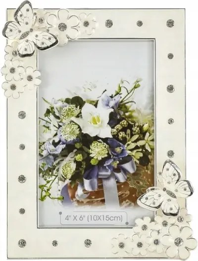 Képkeret glamour Fém üveg pillangók díszített strassz ajándék