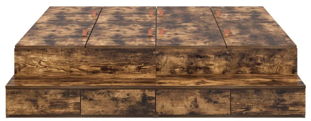 Tárolóágykeret Füstölt Tölgy 160x200 cm