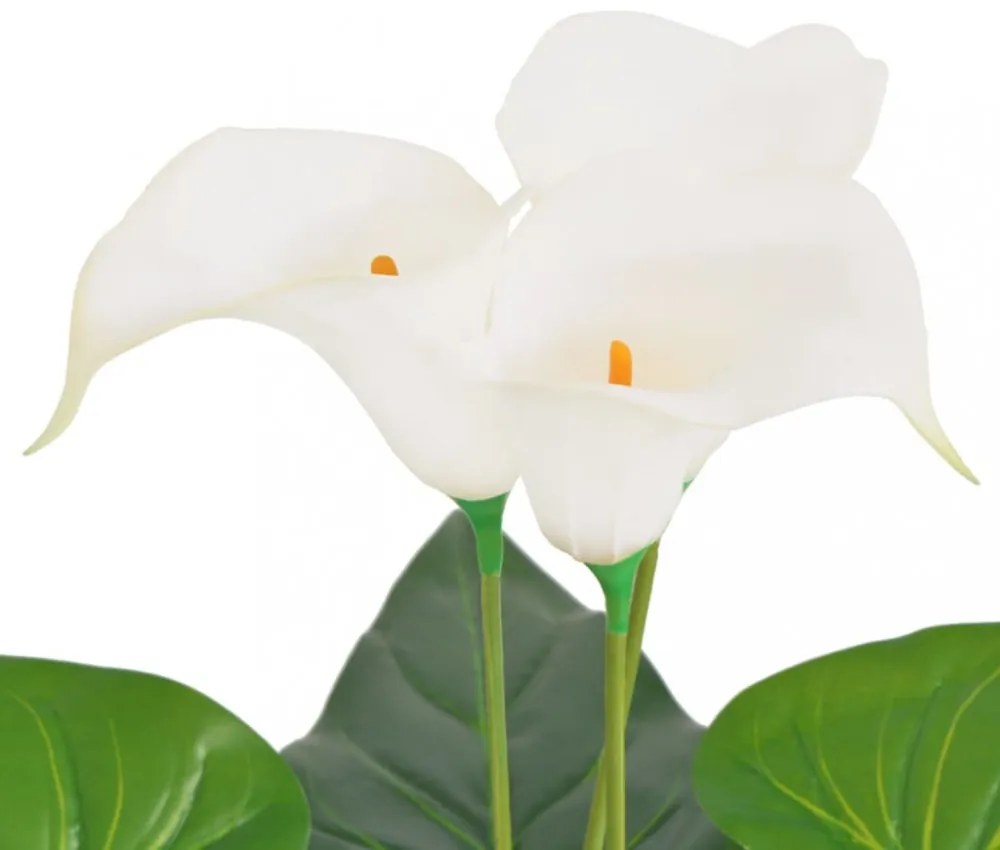műkála liliom virágcseréppel 85 cm fehér