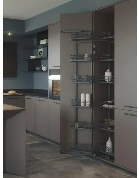 Konyhai fémrács, kamravasalat, 500mm, antracit, csillapított záródás, 12 kosár SIGE, Infinity Line 230A