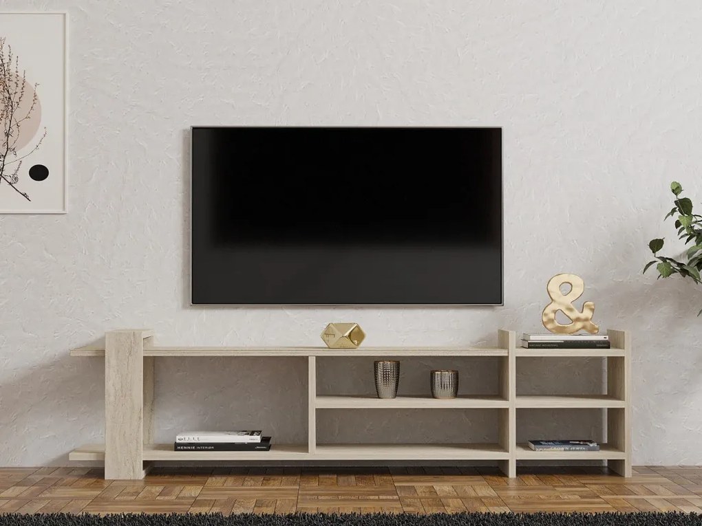 Zeyna TV-állvány, travertin, 156 cm