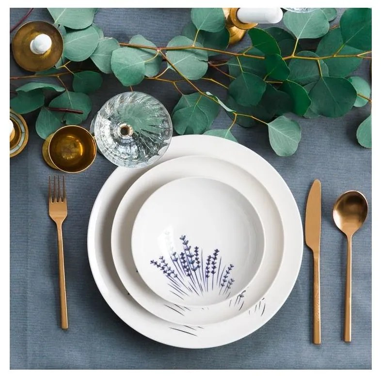 24 darabos fehér/kék porcelán étkészlet