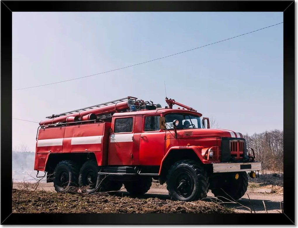 Poszterek keretben 40x30 Piros tűzoltóautó