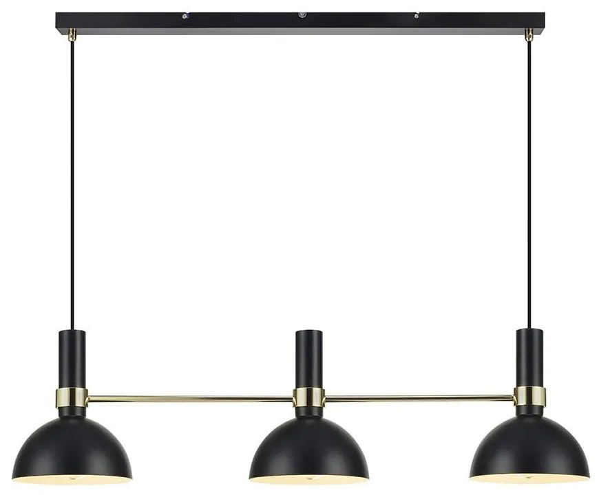 Larry Black Gold fekete háromágú mennyezeti lámpa - Markslöjd