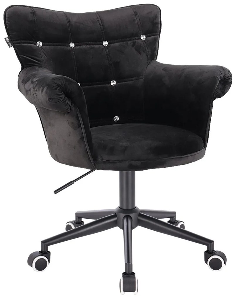 HR804CK Fekete modern velúr szék fekete lábbal