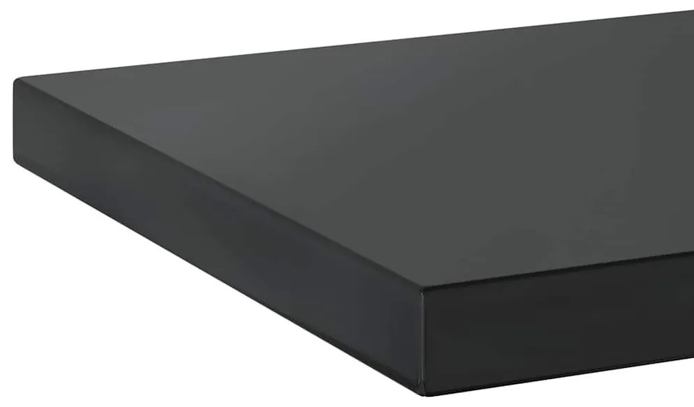 2 db fekete rozsdamentes acél fali polc 75 x 30 x 3 cm